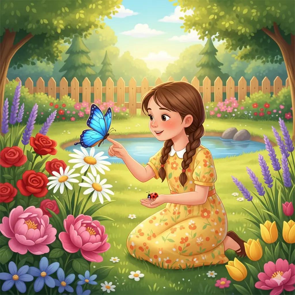 Cover illustration for the personalized storybook The Kind Little Girl