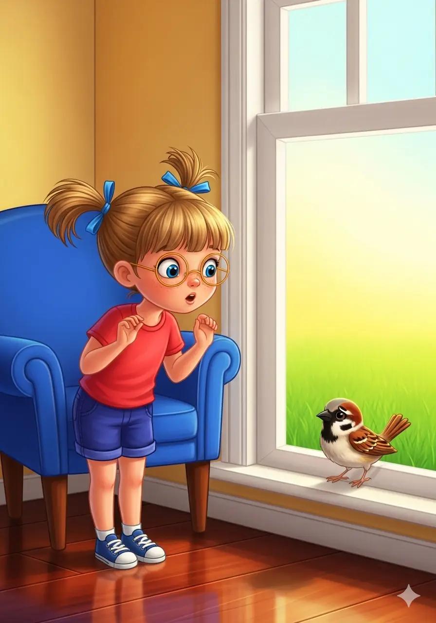 Cover illustration for the personalized storybook The Little Bird's Treat