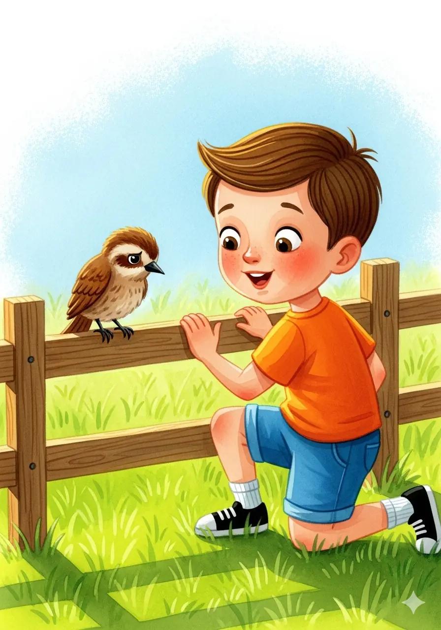 Cover illustration for the personalized storybook A Kind Gift for the Little Bird