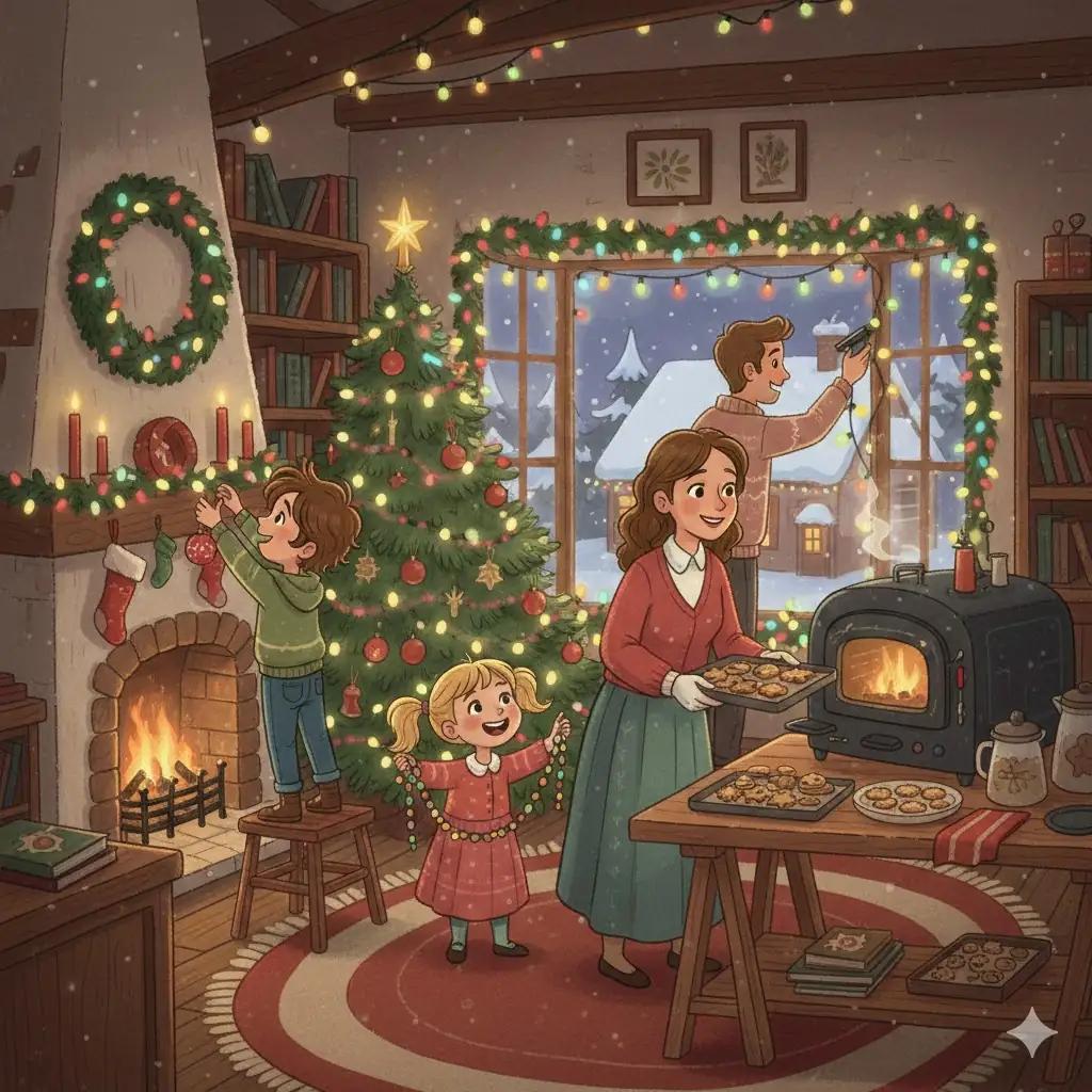 Cover illustration for the personalized storybook Christmas Magic