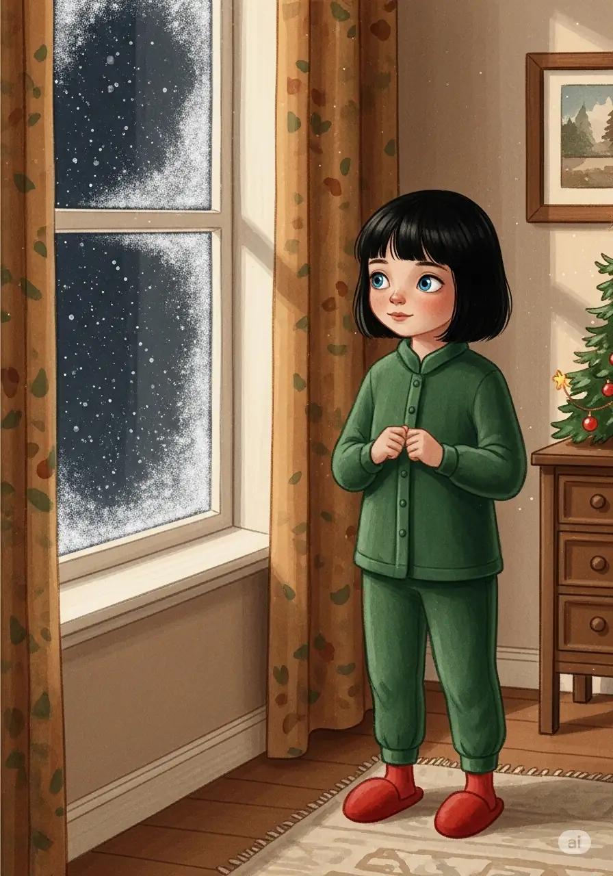 Cover illustration for the personalized storybook The Bright Christmas Sparkle