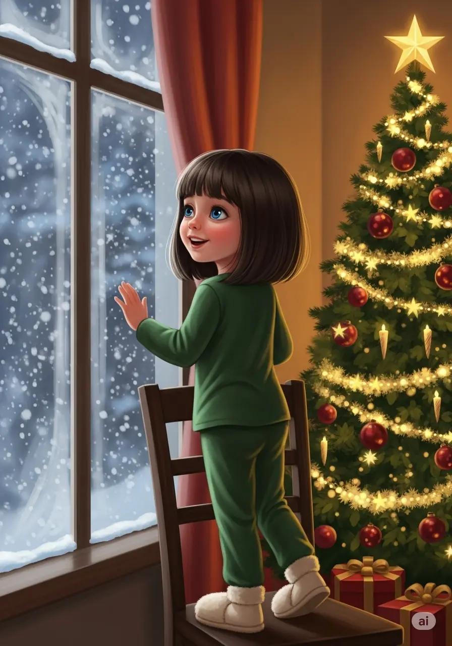 Cover illustration for the personalized storybook The Christmas Light