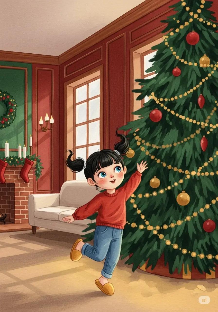 Cover illustration for the personalized storybook The Shiny Family Star