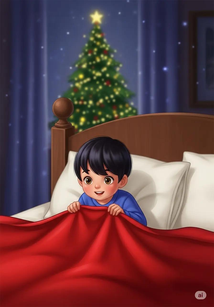 Cover illustration for the personalized storybook The Christmas Mystery Light