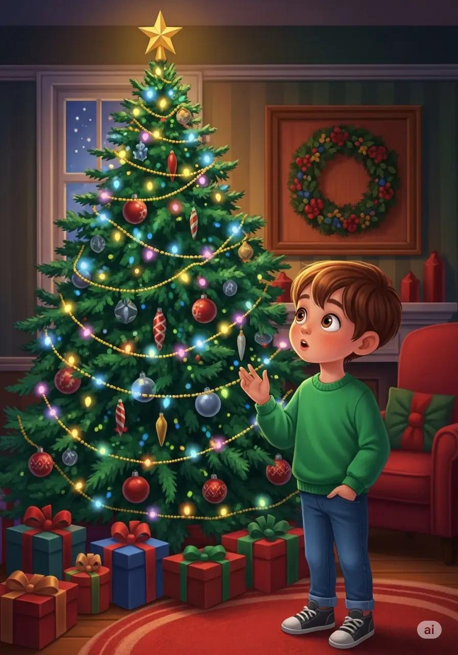 Cover illustration for the personalized storybook Big Christmas Wait