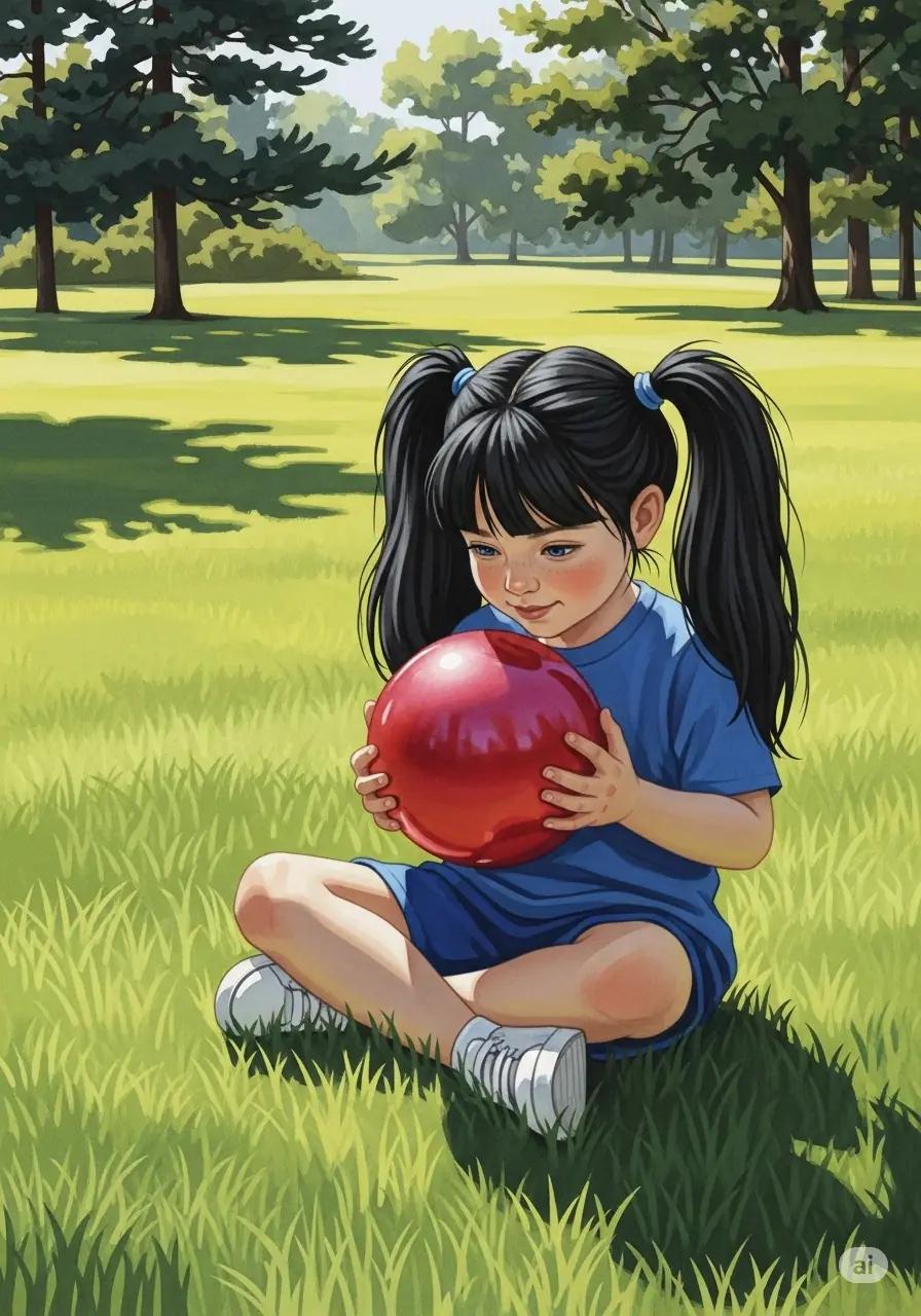 Cover illustration for the personalized storybook The Happy Red Ball