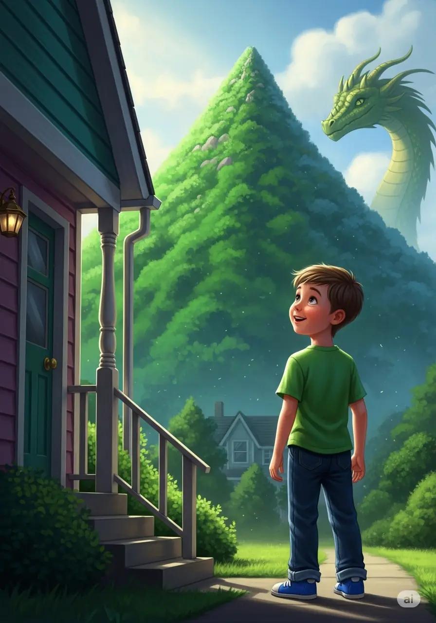 Cover illustration for the personalized storybook The Shy Hill Dragon