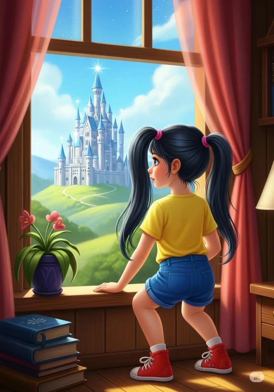 Cover illustration for the personalized storybook The Shining Castle Mystery