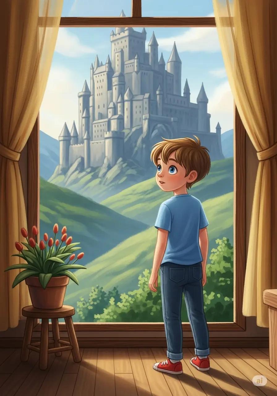 Cover illustration for the personalized storybook Castle of Curiosity