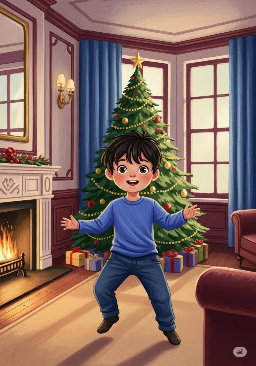 Cover illustration for the personalized storybook Bright Christmas Secret