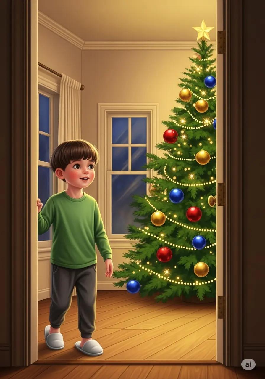 Cover illustration for the personalized storybook Christmas Sparkle