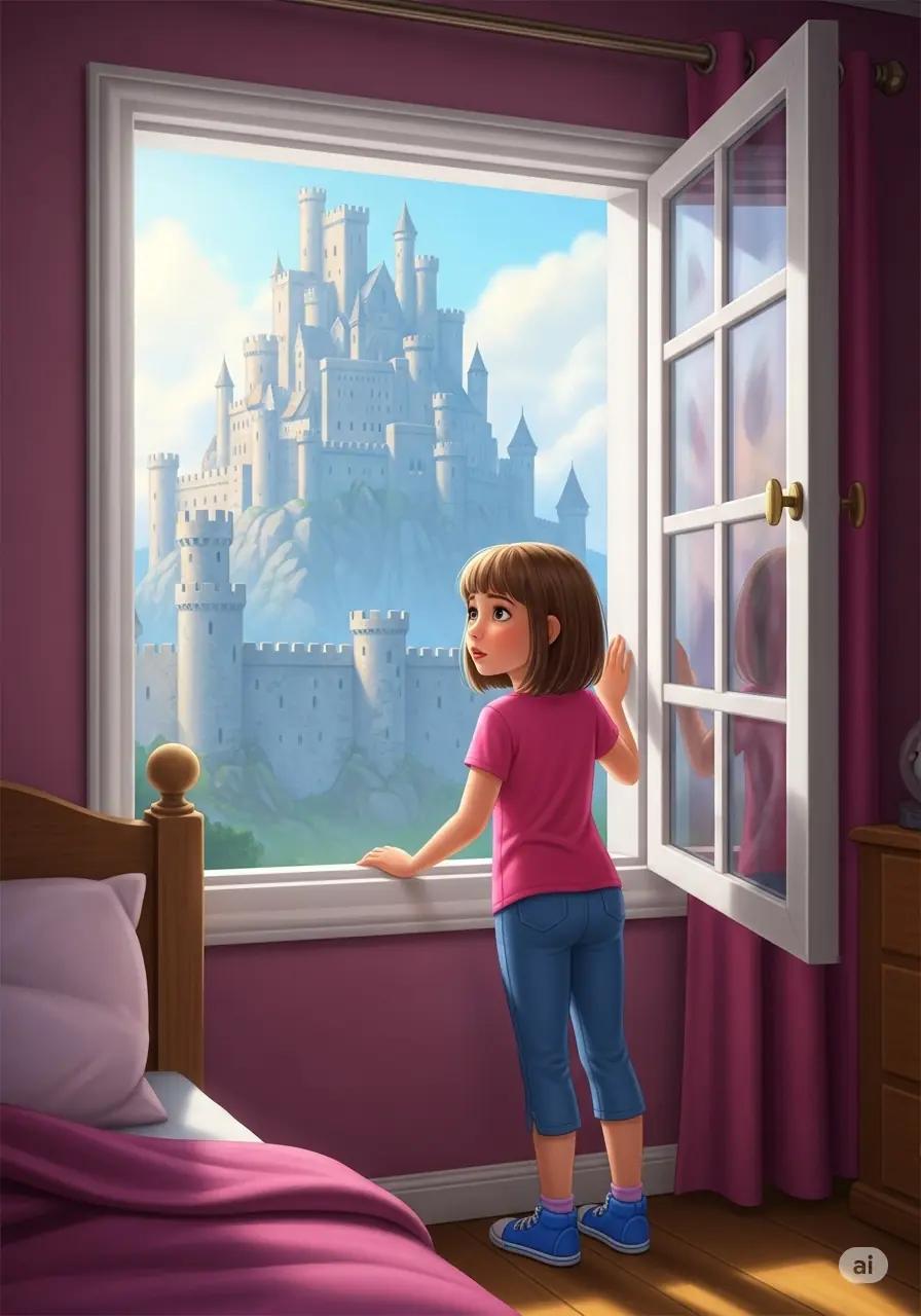 Cover illustration for the personalized storybook The Tall Grey Castle