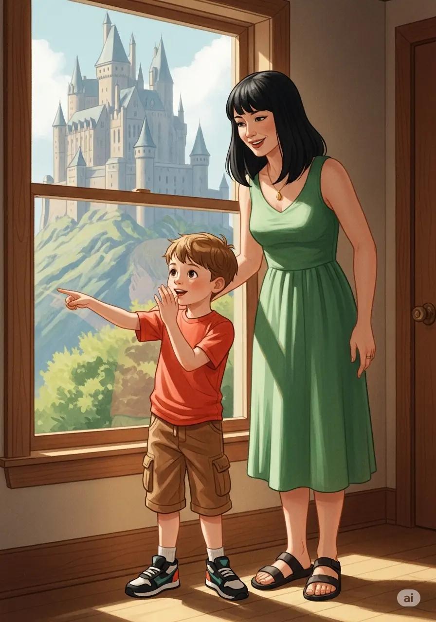 Cover illustration for the personalized storybook The Day Boy Found His Castle